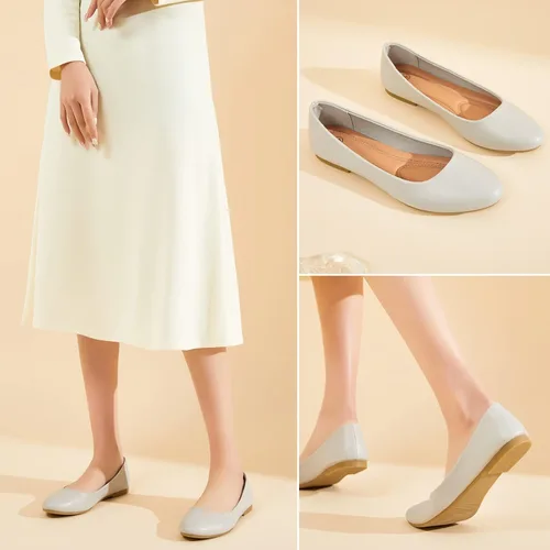 Vista 3 de Hash Bubbie - Zapatos planos para mujer, zapatos de ballet, zapatos de vestir, zapatos cómodos de piel sintética sin cordones para mujer