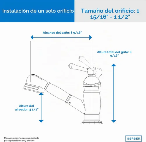 Vista 2 de Gerber Plumbing Opulencia - Grifo de cocina extraíble con retroceso SnapBack Cromado