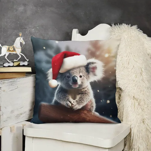 Vista 9 de Almohadas para exteriores, diseño de flamenco con sombrero de Papá Noel rojo y blanco, fundas de almohada de pájaros flamencos con sombrero de Papá