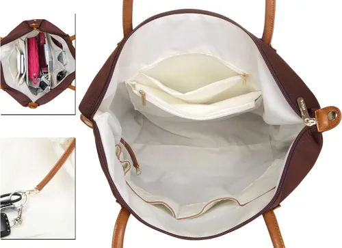 Vista 5 de NNEE Water Resistance Nylon Tote Bag & Multiple Pocket Design