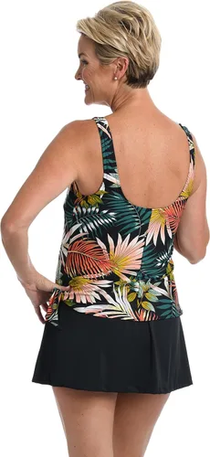 Vista 2 de Traje de baño de una pieza tankini de imitación con cuello redondo
