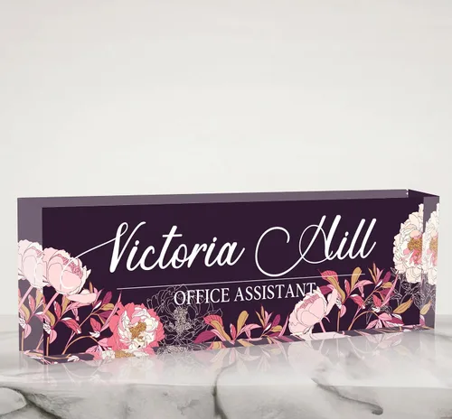 Vista 31 de Placa de nombre de escritorio personalizada, placa de identificación acrílica personalizada para decoración de escritorios, regalos