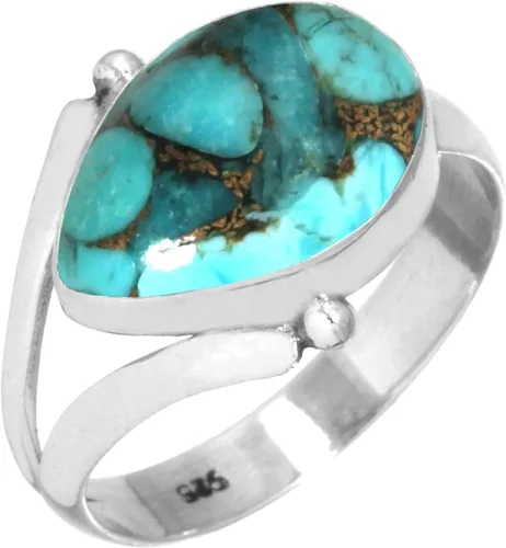 Vista 21 de Lapislázuli, cornalina, cristal, granate, pera, anillo hecho a mano de plata de ley 925, joyería de piedras naturales boho para mujer Cuarzo granate.
