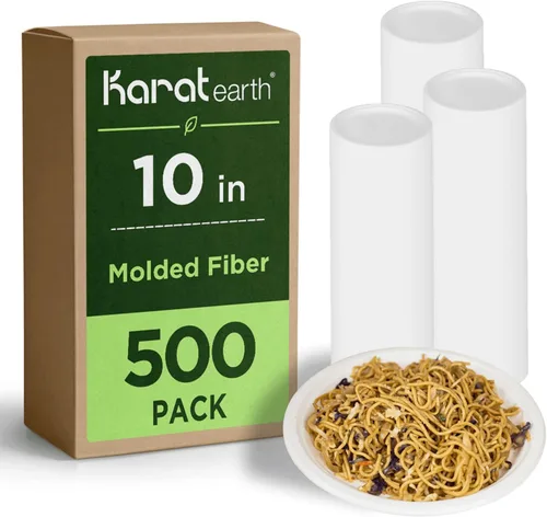 Vista 7 de Karat Earth Platos de papel desechables compostables de 6 pulgadas, paquete de 1000