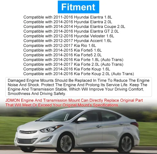 Vista 3 de Reemplazo de montaje de motor superior delantero para Hyundai Elantra 1.8L