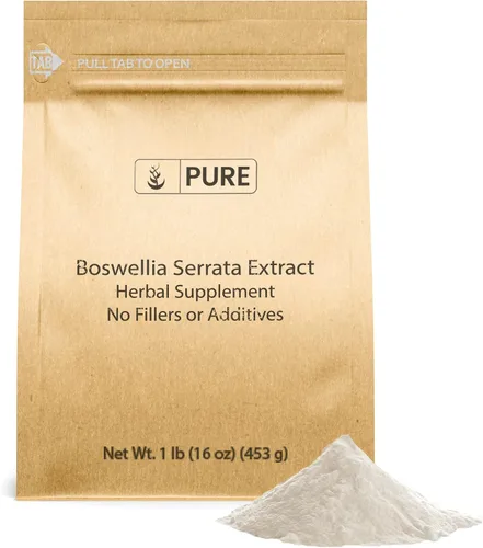 Vista 2 de PURE ORIGINAL INGREDIENTS Boswellia Serrata Extracto y cúrcuma en polvo (1 libra), suplementos naturales, sin conservantes