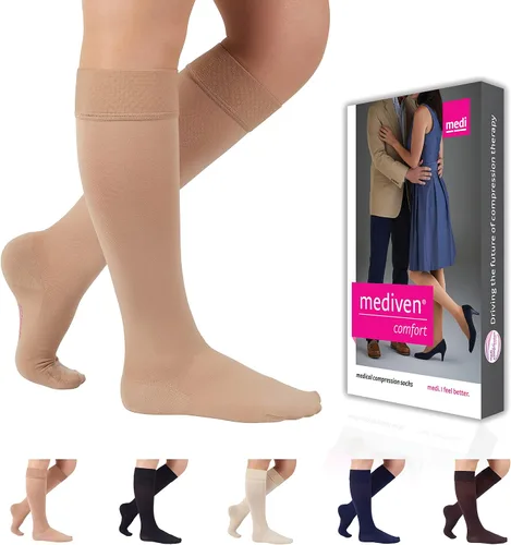 Vista 8 de Mediven Medias de compresión cómodas para mujer, 30-40 mmHg, hasta la rodilla