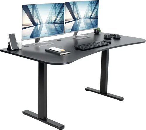 Vista 29 de VIVO DESK-KIT-E2B1B - Escritorio eléctrico de pie con motor doble, ajuste de altura de memoria, serie E2B, marco negro superior negro, DESK-KIT-E2B1B