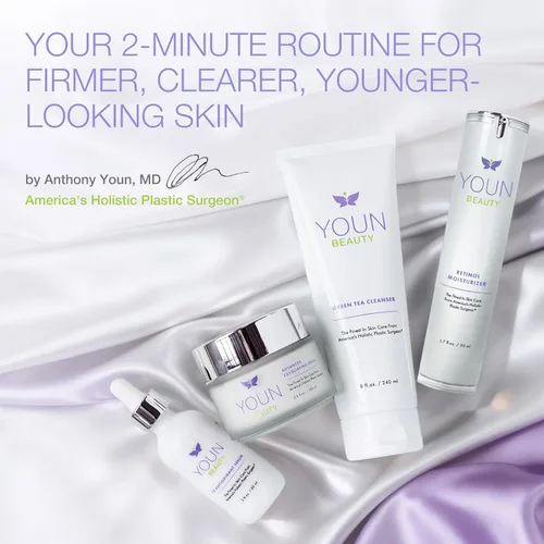 Vista 2 de YOUN Beauty Sistema de cuidado de la piel 2 minutos 5 años más joven por el Dr. Anthony Youn - Set de cuidado de la piel antienvejecimiento: suero