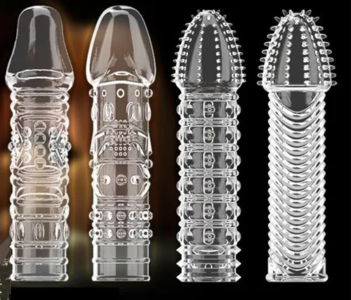Vista 5 de 4 Nuevos Diseños Transparente Roscado Condones Masculino Adulto Bloqueo fino Cristal Manga Un Conjunto 4 Piezas 7524144163