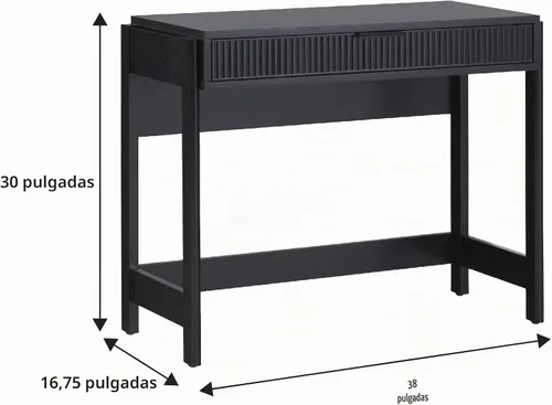 Vista 3 de Walker Edison - Diseño de oficina de transición, detalle frontal de cajón de cañas, escritorio espacioso, complementario en espacios vitales, 38