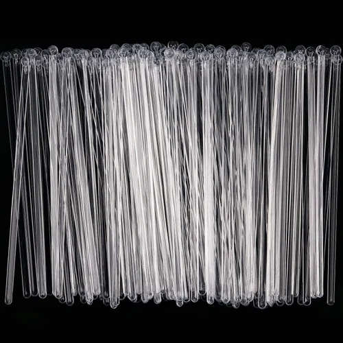 Vista 6 de Ronda superior Swizzle Sticks agitador desechable plástico cristal Swizzle Sticks Clear 100 piezas