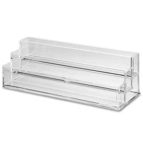 Vista 3 de byAlegory - Organizador de maquillaje de pestañas acrílicas escalonadas, 3 niveles (transparente)