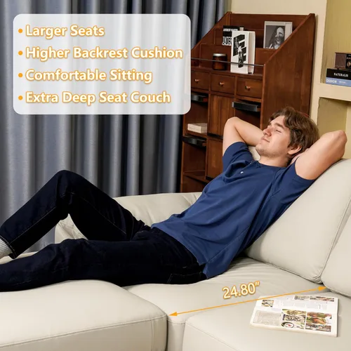 Vista 6 de EASE MOOSE Sofá modular seccional, sofá en forma de U para sala de estar Beige