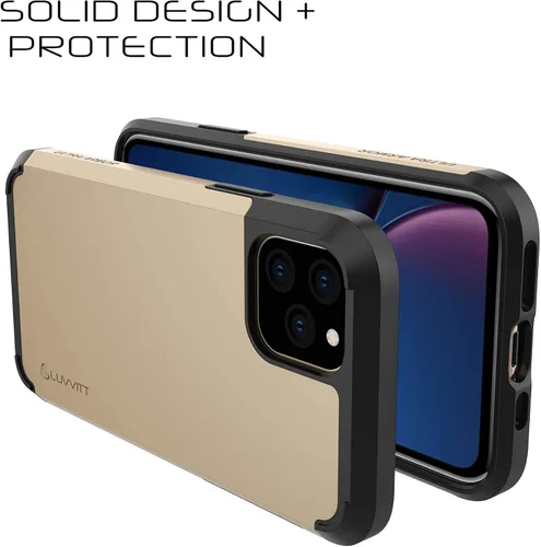 Vista 4 de Luvvitt Ultra Armor - Funda diseñada para iPhone 11 Pro Max 6.5 2019 con placa de metal extraíble para soporte magnético
