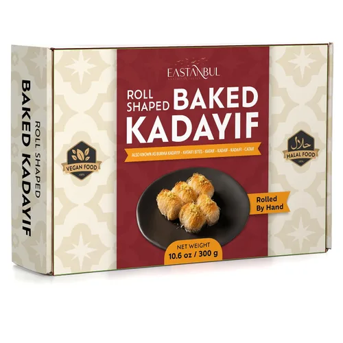 Vista 10 de Eastanbul Taza Kataifi Masa de fillo rallado (jarabe no incluido) Pastelería Kadayif en forma de mano, taza Kataifi de postres endulzados con jarabe