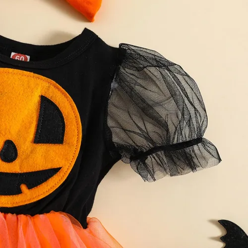 Vista 4 de Conjunto de 2 piezas para bebé recién nacida, con volantes, para Navidad, Halloween