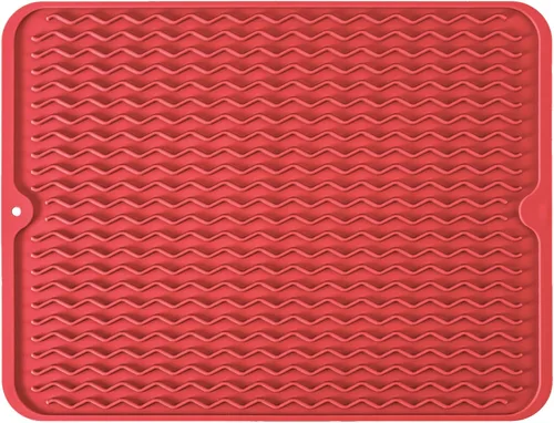 Vista 24 de Tapete de silicona para secado de platos para múltiples usos, fácil de limpiar, ecológico, tapete escurridor de platos resistente al calor