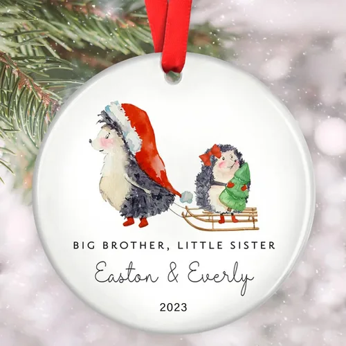 Vista 4 de Adornos familiares personalizados, adorno de Navidad familiar, decoración del hogar de Navidad, regalos de Navidad para la familia, adornos de árbol