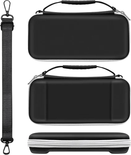 Vista 9 de YUANHOT Paquete de accesorios compatible con Switch OLED que incluye bolsa de transporte, funda protectora, protector de pantalla de vidrio
