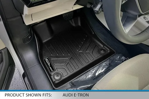 Vista 2 de SMARTLINER - Juego de alfombrillas y forro de carga de ajuste personalizado para todo tipo de clima, 2 filas, compatible con Audi e-tron S Sportback