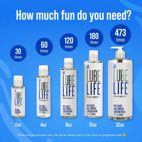 Vista 7 de LubeLife - Lubricante anal a base de agua para hombres, mujeres y parejas, lubricante personal seguro para la ingestión, compatible con juguetes