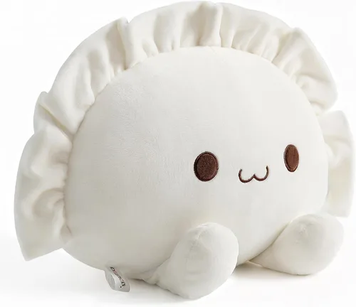 Vista 8 de Ditucu Pierogi - Linda almohada Pierogi de felpa divertida con comida frita, albóndigas fritas, panqueques, peluches de animales de peluche Rosa