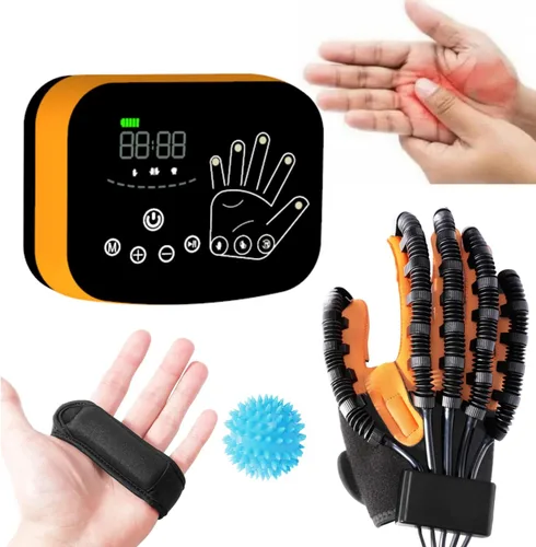 Vista 8 de Guantes robóticos mejorados de rehabilitación para hemiplejia, equipo de recuperación de trazo de mano, ejercitador de dedos y fortalecedor