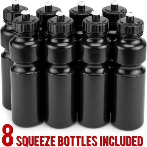 Vista 5 de Crown Sporting Goods Portabebidas deportivas plegables con 8 botellas de plástico con tapa de rosca de 36 onzas