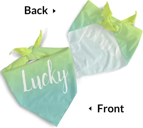 Vista 2 de Bandana personalizada para perro con nombre de poliéster, bandana personalizada para perro, triángulo, bufanda personalizada para mascotas