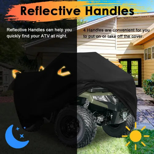 Vista 6 de Cubierta para ATV impermeable resistente 300D, cubierta para 4 ruedas, cubiertas de protección al aire libre para todo tipo de clima, adecuadas