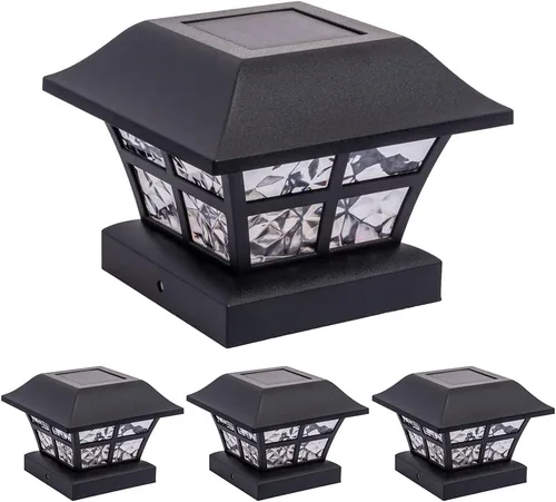 Vista 12 de GreenLighting Luces solares clásicas para tapa de poste – Se adapta a 5 x 5 PVC/vinilo al aire libre alimentado por energía solar para exteriores