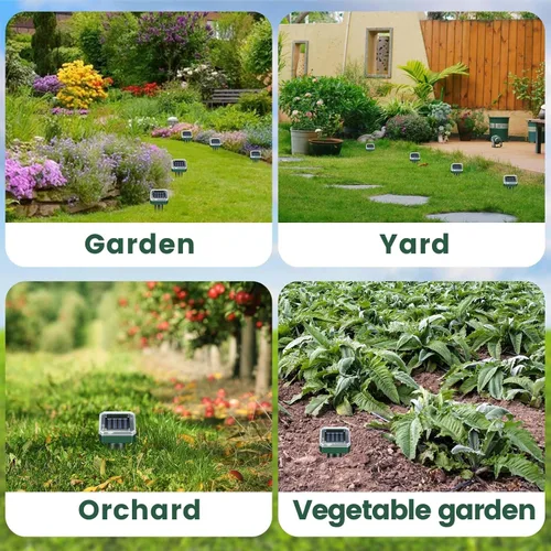 Vista 7 de Mole Repellent Solar Powered, 8-Pack Ultrasonic Repeller Outdoor Yard and Garden, Get Rid of Moles Gopher Vole Groundhog Snake Chipmunk, Waterproof