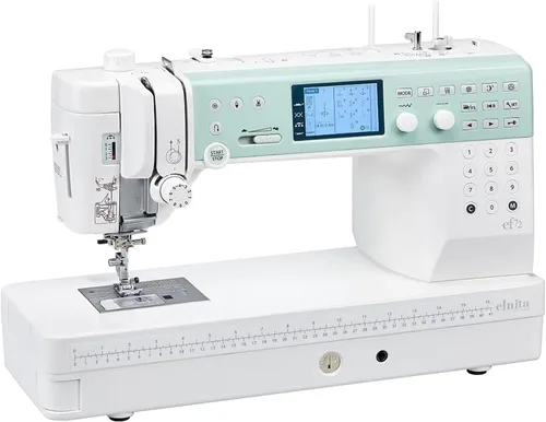 Vista 2 de Elna Elnita ef72 - Máquina de coser y acolchar con más de 10 pulgadas de espacio de costura plano de aluminio, 170 puntadas integradas, 2 alfabetos