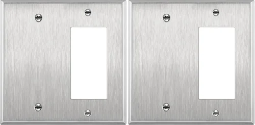 Vista 14 de ENERLITES Combination Decorator - Placa de pared basculante y salida en blanco, tamaño estándar, cubierta de interruptor de luz de 2 cuadras, 4.50 x