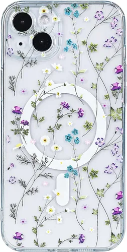 Vista 50 de Compatible con el teléfono 13 Pro - Funda magnética mate translúcida, de lujo, a prueba de golpes, magnética y con bonito patrón de flores, carcasa