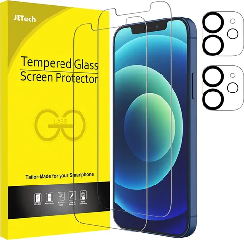 Vista 9 de JETech Protector de pantalla para iPhone 11 de 6.1 pulgadas con protector de lente de cámara, película de vidrio templado, paquete de 2