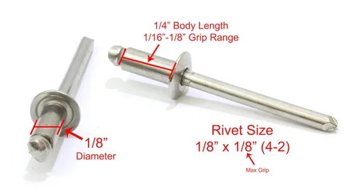 Vista 2 de Remaches de acero inoxidable de Bolt Dropper