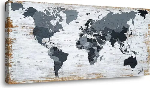 Vista 15 de Lienzo decorativo para pared, diseño de mapa del mundo, diseño de mapa del mundo de la oficina, imágenes para decoración de sala de estar, mapa