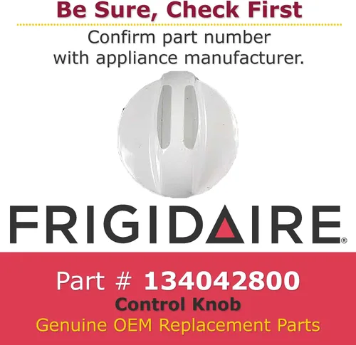Vista 2 de Frigidaire 134042800 Pomo de control original OEM para secadoras