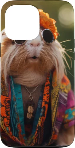 Vista 22 de iPhone 16 Boho Hippie Sunglasses Guinea Pig Case