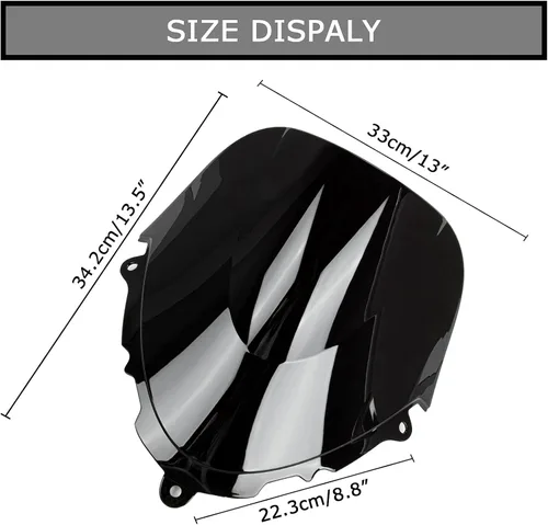 Vista 3 de Parabrisas PSLER de doble burbuja para Katana GSX600F GSX750F 1998-2008 Wind Deflection: Double bubble design redirects airflow over rider to