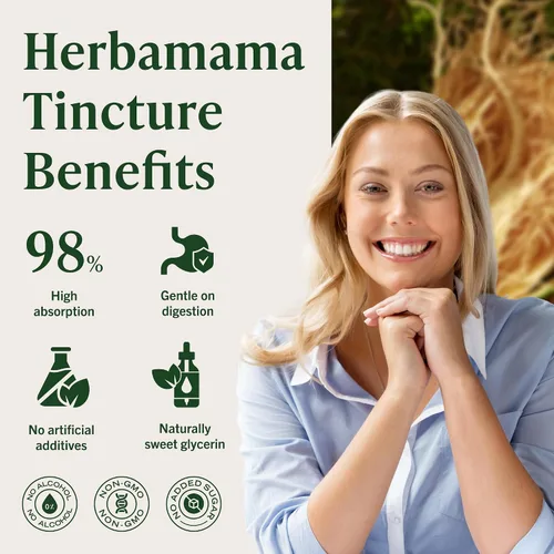 Vista 8 de HERBAMAMA Panax - Tintura de raíz de ginseng – Apoyo energético vegano con extracto de ginseng rojo coreano gotas líquidas – Suplemento de apoyo