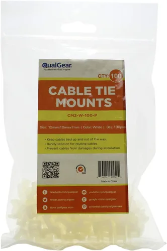 Vista 6 de QualGear CM1-B-100-P Soporte para brida de cables, negro