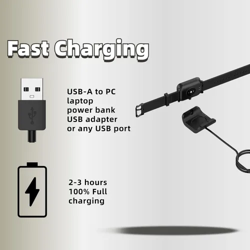 Vista 5 de Cargador compatible con Huami Amazfit Bip S / 1S / A1805 / A1916, cable de carga USB A de 3.3 pies, accesorios para reloj inteligente de 100cm