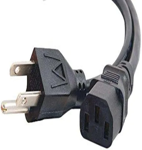 Vista 90 de Cable de alimentación C2G, cable de extensión corto, cable de extensión de alimentación, cable de alimentación de bloqueo, 10A, 250V, negro, 1 pie