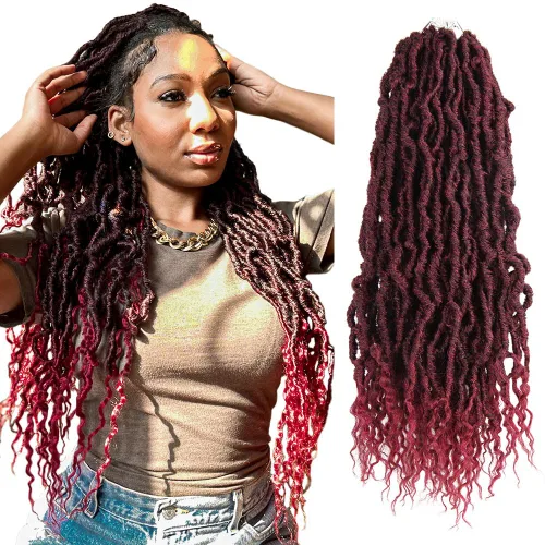Vista 32 de BOHOBABE Rastas Sintéticas de Ganchillo de 10 Pulgadas, Rastas de Ganchillo Suaves Boho con Puntas Rizadas, Rastas Cortas de Diosa Bohemia de 1#