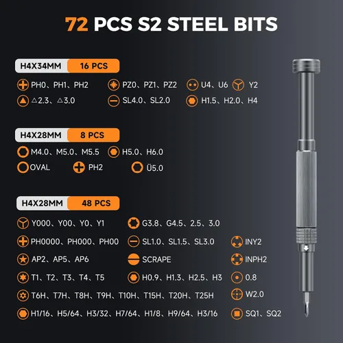 Vista 2 de UF-TOOLS Juego de destornilladores de precisión electrónica 83 en 1, mini kit de herramientas de reparación magnética profesional con Torx Phillips