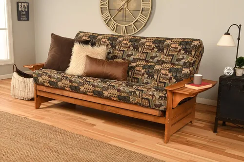 Vista 18 de Kodiak Furniture Futón Phoenix con colchón de tela canadiense en marrón/Barbados