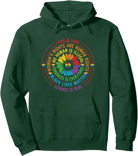 Vista 6 de Love is love - Sudadera con capucha LGBT Pride, Negro, S